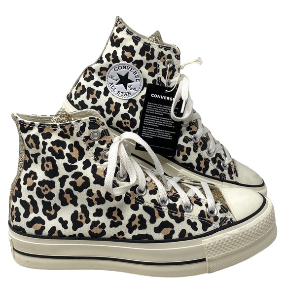 Converse Shoes - Converse Ctas Lift Women's Sneakers Platform Leopard Canvas Custom 570636C-WWLBY